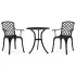 Set mobilier bistro, 3 piese, negru, aluminiu turnat GartenMobel Dekor