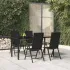 Set mobilier de grădină, 7 piese, negru, poliratan GartenMobel Dekor