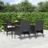 Set masă pentru grădină, 5 piese, cu perne, negru GartenMobel Dekor