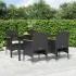 Set de masă pentru grădină, 5 piese, cu perne, negru GartenMobel Dekor