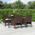Set mobilier de grădină, cu perne, 3 piese, maro și negru GartenMobel Dekor