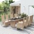 Set de masă pentru grădină, 9 piese, cu perne, bej, poliratan GartenMobel Dekor