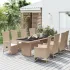 Set mobilier de grădină cu perne, 11 piese, bej, poliratan GartenMobel Dekor