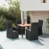 Set mobilier de grădină cu perne, 5 piese, negru, poliratan GartenMobel Dekor
