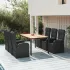 Set mobilier de grădină cu perne, 7 piese, negru, poliratan GartenMobel Dekor
