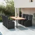 Set mobilier de grădină cu perne, 7 piese, negru, poliratan GartenMobel Dekor