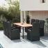 Set mobilier de grădină cu perne, 9 piese, negru, poliratan GartenMobel Dekor