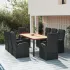 Set mobilier de grădină cu perne, 9 piese, negru, poliratan GartenMobel Dekor
