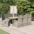 Set mobilier grădină cu perne, 9 piese, gri, poliratan GartenMobel Dekor