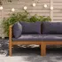 Canapea de colț modulară, perne gri închis, lemn masiv acacia GartenMobel Dekor