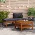 Set mobilier grădină perne alb crem, 3 piese, lemn masiv acacia GartenMobel Dekor
