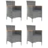 Scaune de masă pentru grădină, 4 buc., gri, poliratan GartenMobel Dekor