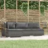 Set mobilier de grădină cu perne, 4 piese, negru, poliratan GartenMobel Dekor