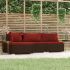 Set mobilier relaxare grădină 4 piese cu perne poliratan negru GartenMobel Dekor