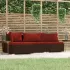 Set mobilier de grădină cu perne, 4 piese, negru, poliratan GartenMobel Dekor