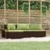 Set mobilier relaxare grădină 4 piese cu perne poliratan negru GartenMobel Dekor