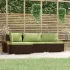 Set mobilier de grădină cu perne, 4 piese, negru, poliratan GartenMobel Dekor