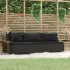 Set mobilier de grădină cu perne, 4 piese, negru, poliratan GartenMobel Dekor