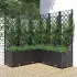 Jardinieră de grădină cu spalier negru, 120x40x121,5 cm, PP GartenMobel Dekor