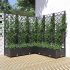Jardinieră de grădină cu spalier negru, 120x40x136 cm, PP GartenMobel Dekor