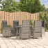 Set mobilier de grădină cu perne, 7 piese, gri, poliratan GartenMobel Dekor