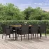 Set mobilier grădină cu perne, 9 piese, gri, poliratan GartenMobel Dekor