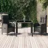 Set mobilier de grădină cu perne, 3 piese, negru, poliratan GartenMobel Dekor