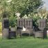 Set mobilier de grădină cu perne, 3 piese, gri, poliratan GartenMobel Dekor