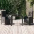 Set mobilier de grădină cu perne, 3 piese, negru, poliratan GartenMobel Dekor