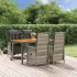 Set mobilier de grădină cu perne, 5 piese, gri, poliratan GartenMobel Dekor