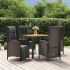 Set mobilier de grădină cu perne, 5 piese, negru, poliratan GartenMobel Dekor