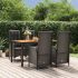 Set mobilier de grădină cu perne, 5 piese, negru, poliratan GartenMobel Dekor