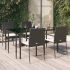 Set mobilier grădină cu perne, 5 piese, negru și gri, poliratan GartenMobel Dekor