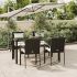 Set mobilier de grădină cu perne, 3 piese, negru, poliratan GartenMobel Dekor