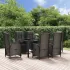 Set mobilier de grădină cu perne, 7 piese, negru, poliratan GartenMobel Dekor