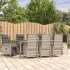 Set mobilier grădină cu perne, 9 piese, gri, poliratan GartenMobel Dekor