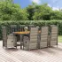 Set mobilier grădină cu perne, 9 piese, gri, poliratan GartenMobel Dekor