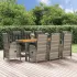 Set mobilier grădină cu perne, 9 piese, gri, poliratan GartenMobel Dekor