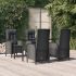 Set mobilier grădină cu perne, 5 piese, negru și gri, poliratan GartenMobel Dekor