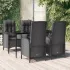 Set mobilier grădină cu perne, 5 piese, negru și gri, poliratan GartenMobel Dekor