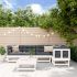 Set mobilier relaxare grădină&perne 6 piese alb lemn masiv pin GartenMobel Dekor