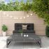 Set mobilier relaxare grădină, 2 piese, alb, lemn masiv de pin GartenMobel Dekor