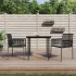 Set mobilier grădină cu perne, 5 piese, negru, poliratan & oțel GartenMobel Dekor
