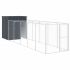 Cușcă câine cu țarc antracit 165x251x181 cm oțel galvanizat GartenMobel Dekor