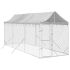 Padoc exterior cu acoperiș argintiu 2x14x2,5 m oțel galvanizat GartenMobel Dekor
