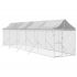 Padoc exterior cu acoperiș argintiu 2x14x2,5 m oțel galvanizat GartenMobel Dekor
