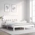 Cadru de pat cu tăblie, 140x190 cm, alb, lemn masiv GartenMobel Dekor