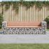 Bancă de grădină cu gabion, 244x71x65,5 cm, lemn masiv de pin GartenMobel Dekor