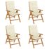 Scaune de grădină rabatabile cu perne, 6 buc., lemn masiv tec GartenMobel Dekor