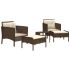 Set șezlonguri de grădină, 5 piese, cu perne, negru, poliratan GartenMobel Dekor